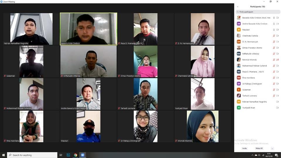 WORK FROM HOME BAWASLU KOTA CIREBON, 4 DESEMBER 2020