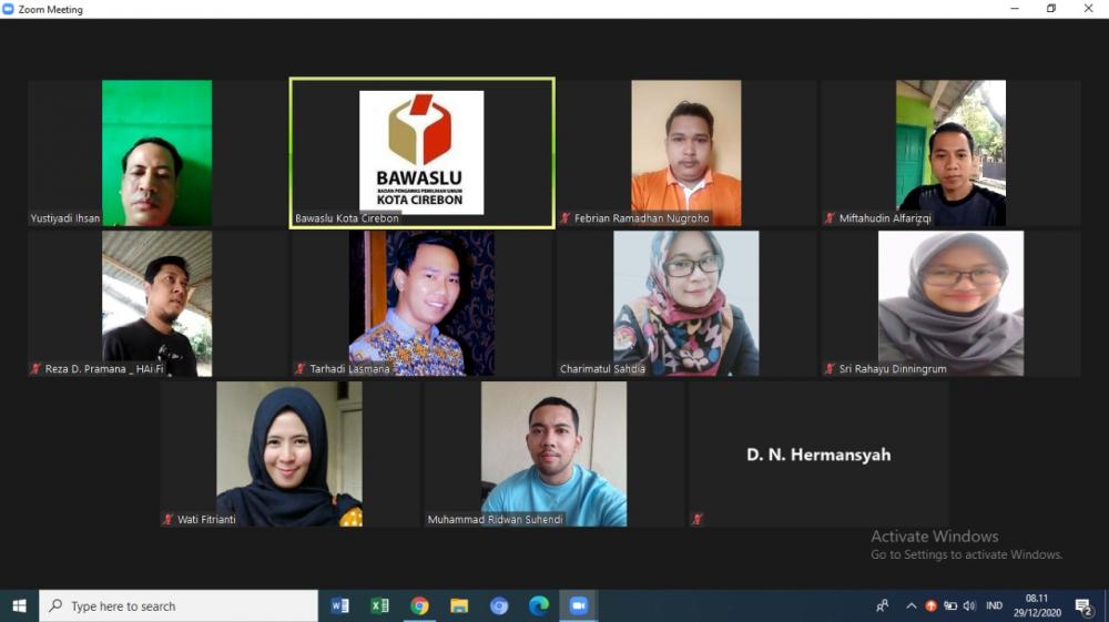 WORK FROM HOME BAWASLU KOTA CIREBON, 29 DESEMBER 2020