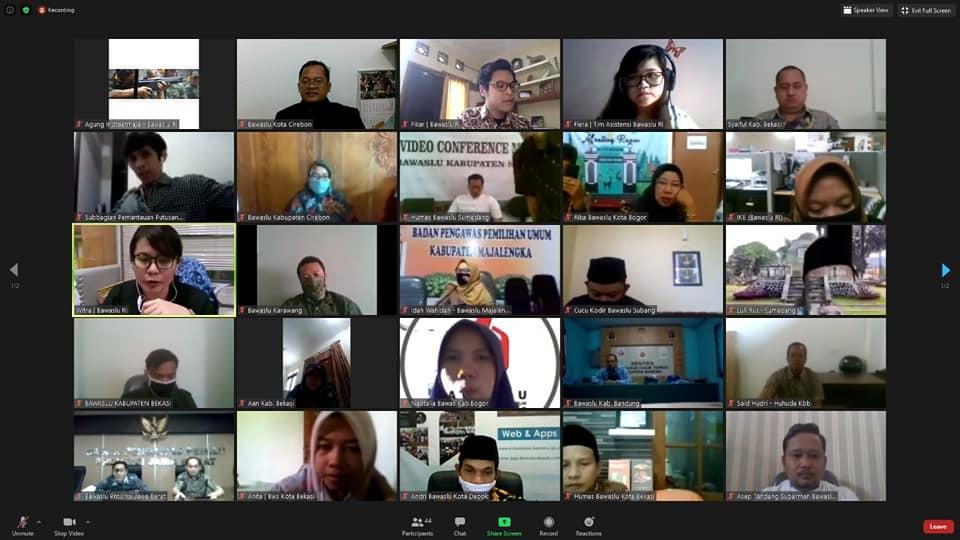 VIDCON KEGIATAN SOSIALISASI DAN EVALUASI DARING FASILITASI NON LITIGASI PELAKSANAAN PEMANTAUAN PUTUSAN DKPP