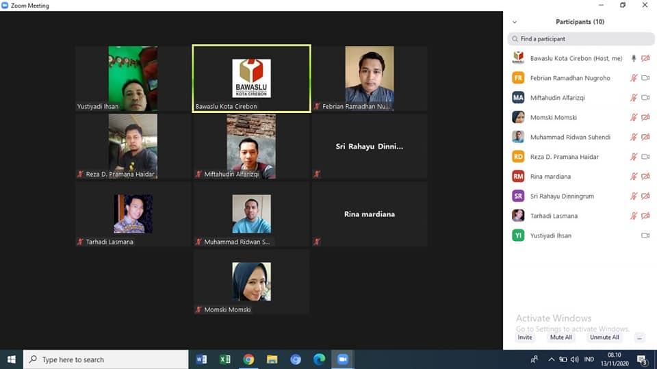 WORK FROM HOME BAWASLU KOTA CIREBON, 13 NOVEMBER 2020