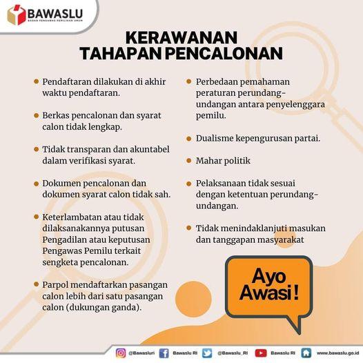 KERAWANAN TAHAPAN PENCALONAN