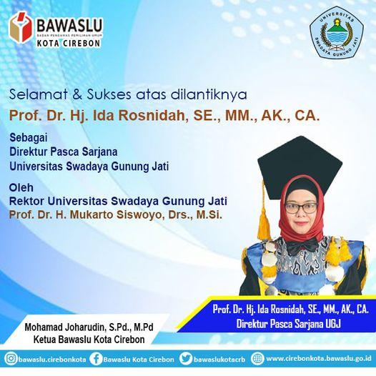 SELAMAT ATAS DILANTIKNYA Prof. Dr. Hj. IDA ROSNIDAH, SE., MM., AK., CA.