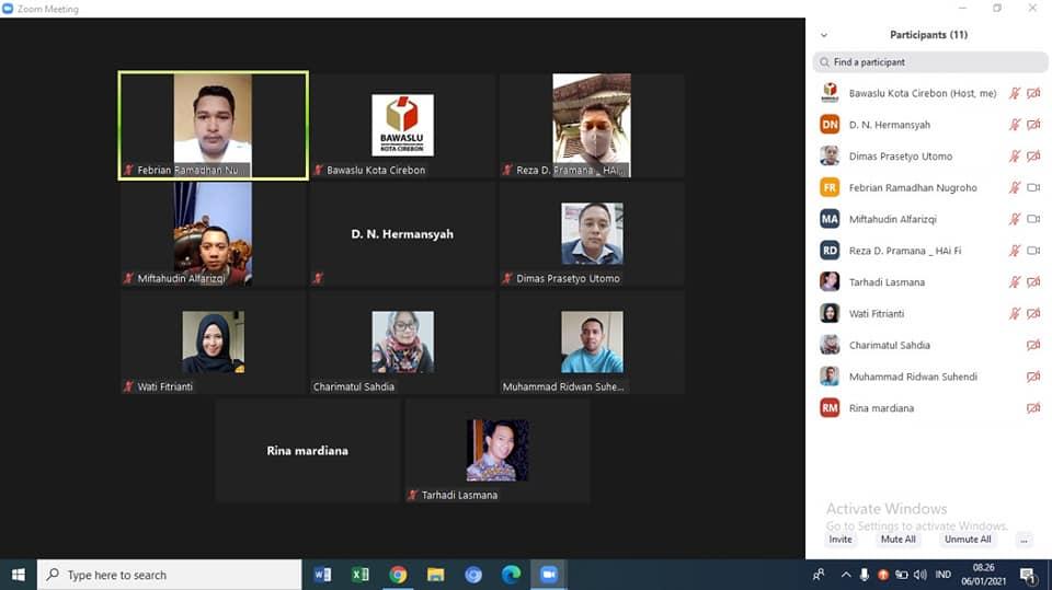 WORK FROM HOME BAWASLU KOTA CIREBON, 6 JANUARI 2021