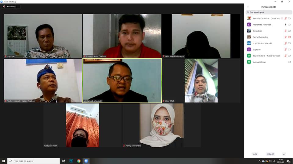 VIDEO CONFERENCE ACARA TANTANGAN JURNALIS PELIPUT PILKADA