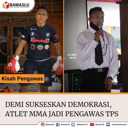 DEMI SUKSESNYA DEMOKRASI, ATLET MMA JADI PENGAWAS TPS