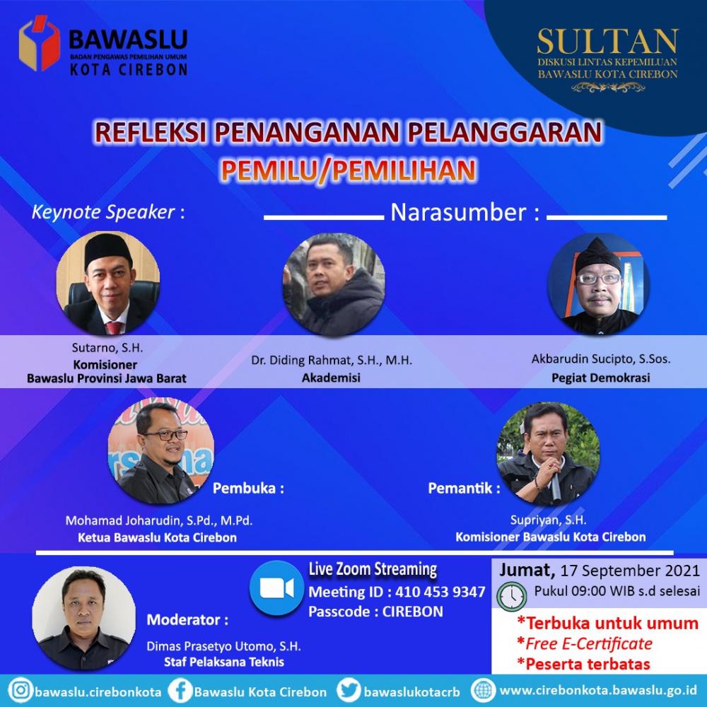 Jumat Nanti Bawaslu Gelar Webinar Sultan Jilid 2
