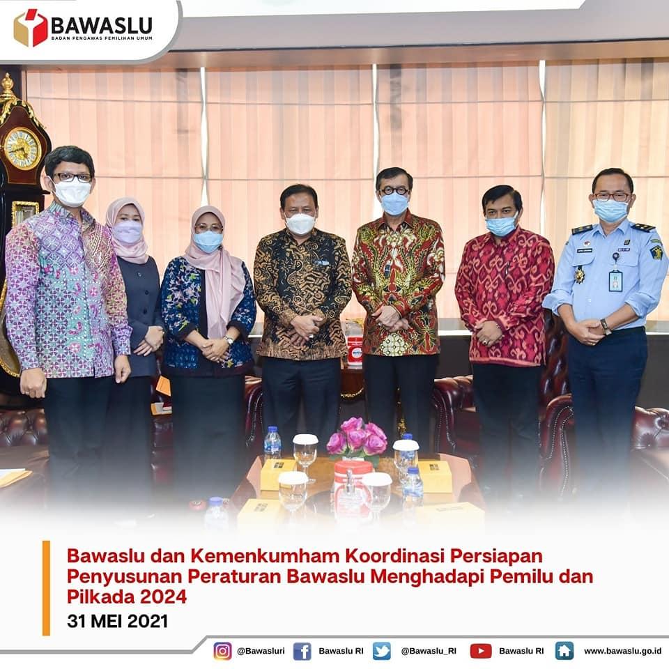 BAWASLU MELAKUKAN KOORDINASI DENGAN KEMENTERIAN HUKUM DAN HAM (KEMENKUMHAM)