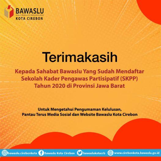 TERIMAKASIH KEPADA SAHABAT BAWASLU YANG TELAH MENDAFTAR SKPP