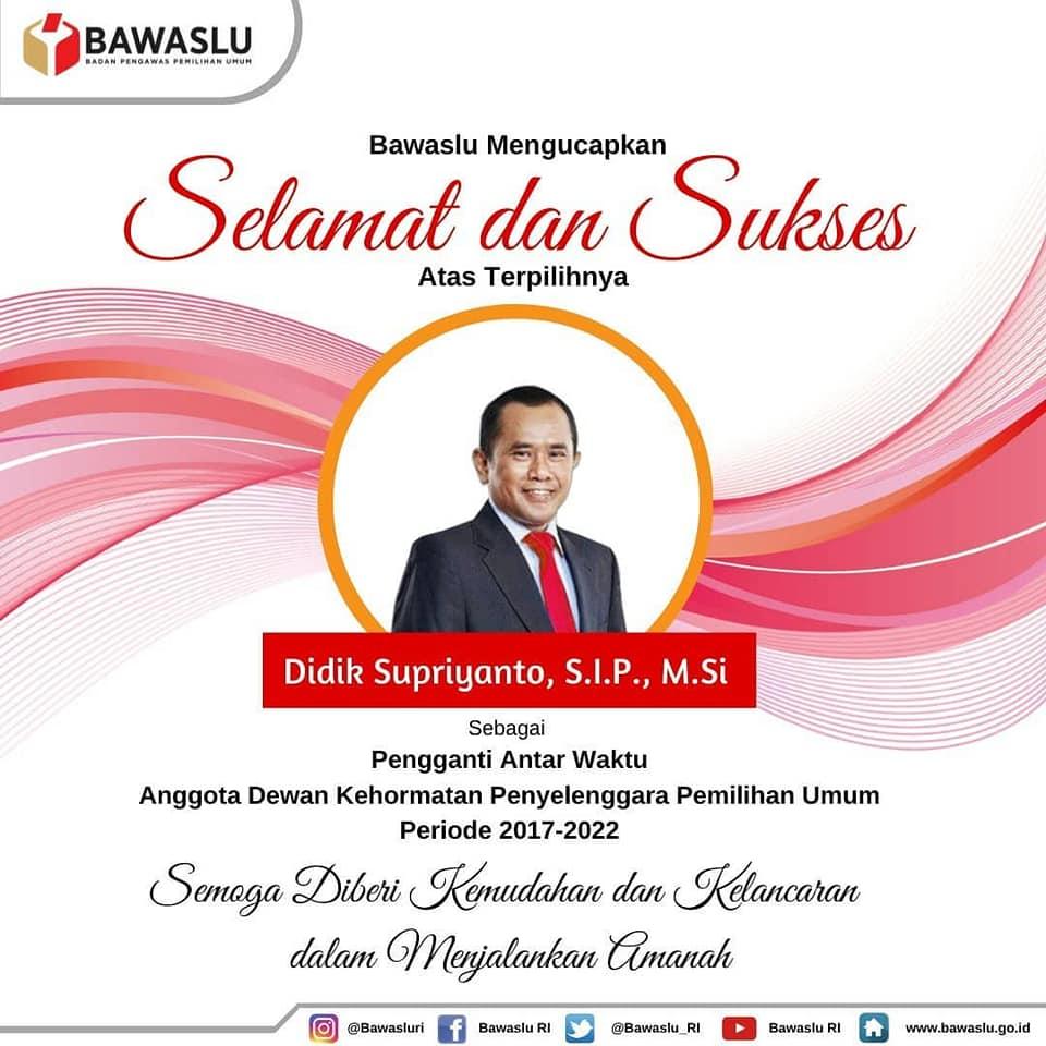 SELAMAT DAN SUKSES ATAS TERPILIHNYA ANGGOTA DKPP