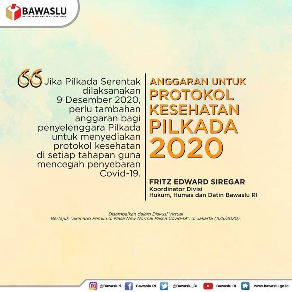 ANGGARAN UNTUK PROTOKOL KESEHATAN PILKADA 2020