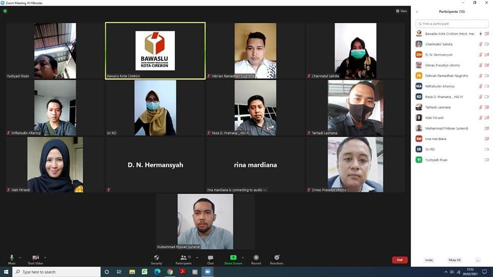 WORK FROM HOME BAWASLU KOTA CIREBON, 9 FEBRUARI 2021