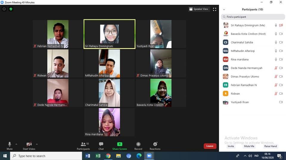 WORK FROM HOME BAWASLU KOTA CIREBON 16 JUNI 2020