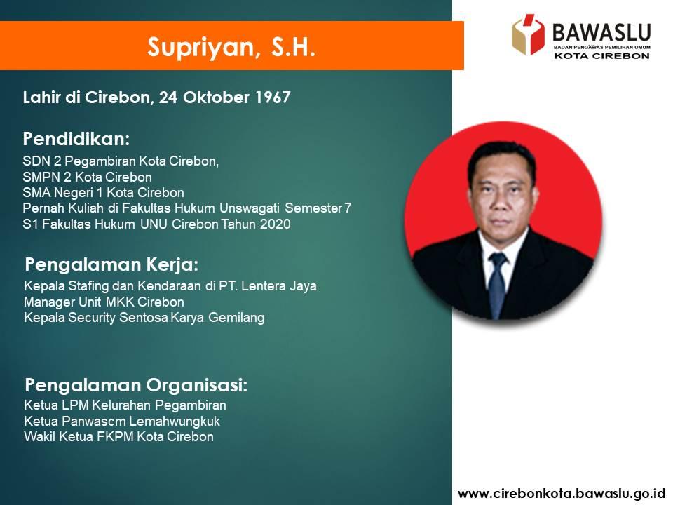 Profil Anggota Bawaslu Kota Cirebon (Supriyan, S.H.)
