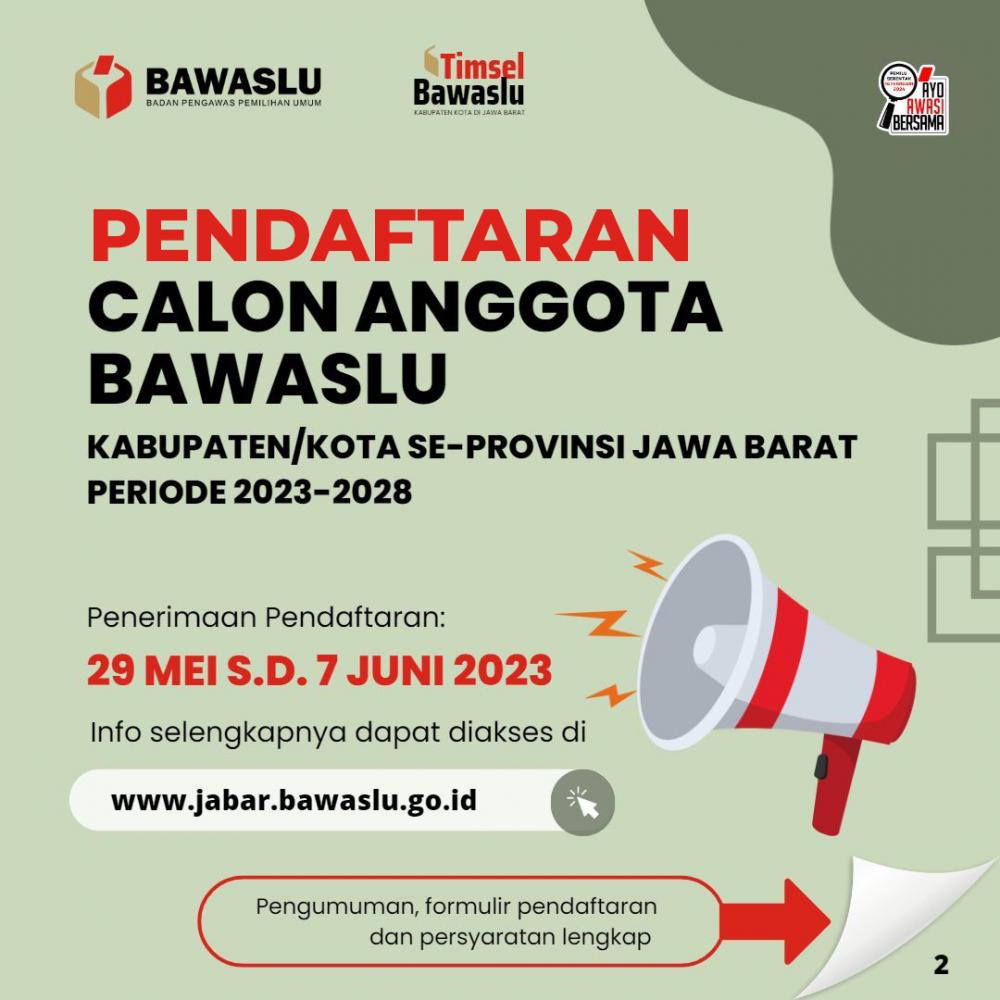 pendaftaran Calon Anggota Bawaslu Kota Cirebon Masa Jabatan 2023 - 2028