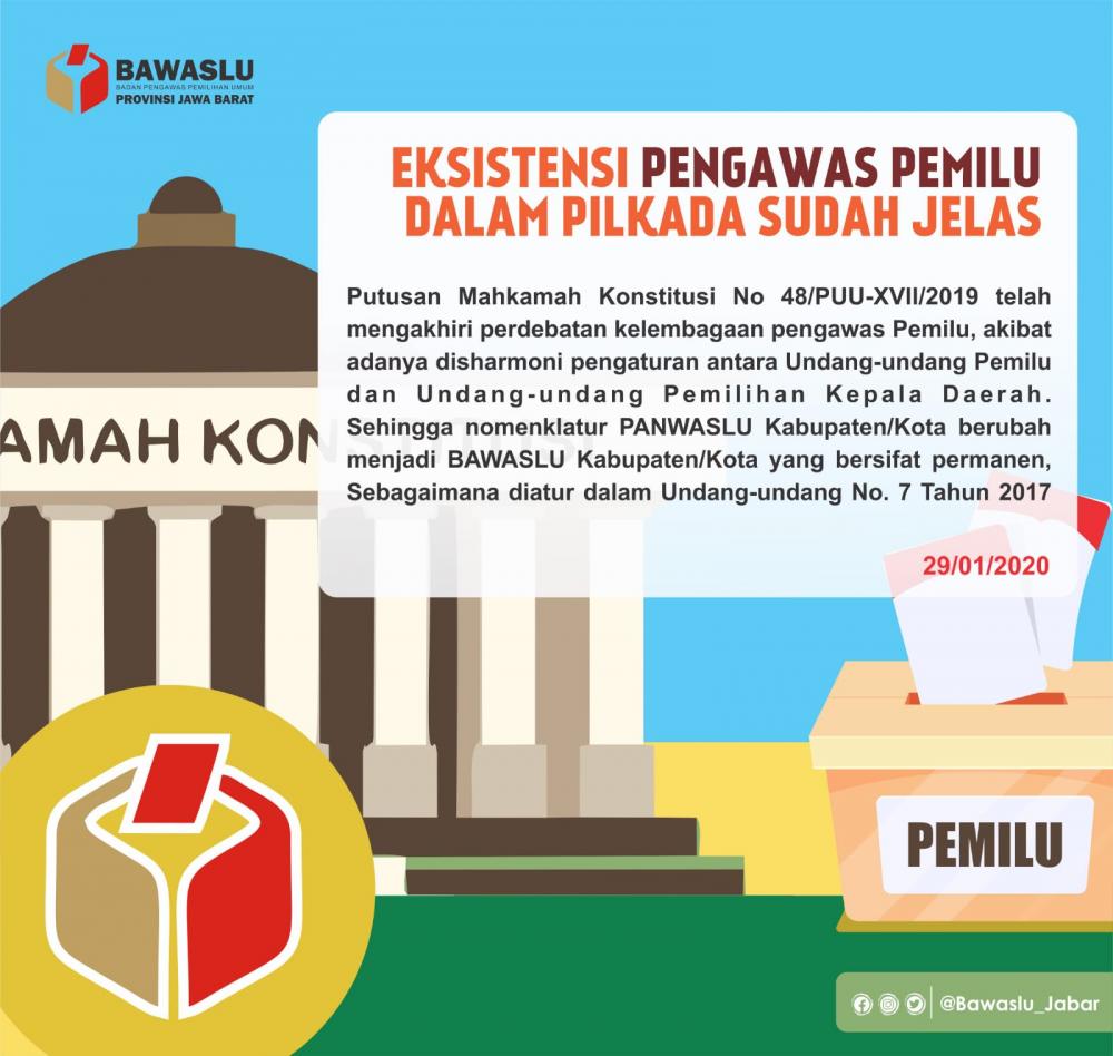 AKHIR PERDEBATAN KEDUDUKAN PENGAWAS PEMILU DALAM PENGAWASAN PILKADA SERENTAK TAHUN 2020
