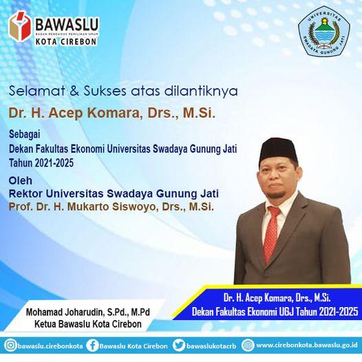 SELAMAT ATAS DILANTIKNYA Dr. H. ACEP KOMARA, Drs., M.Si.