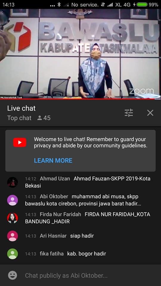 SKPP BAWASLU KOTA CIREBON MENGIKUTI  KONSOLIDASI KADER PENGAWAS PARTISIPATIF MEMPERKUAT PENGAWASAN PILKADA 2020