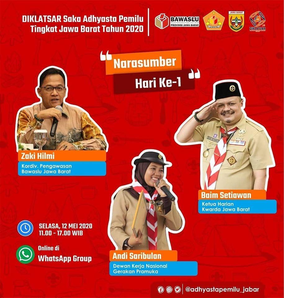 NARASUMBER HARI KE 1 DIKLATSAR SAKA ADHYASTA PEMILU TINGKAT JAWA BARAT TAHUN 2020