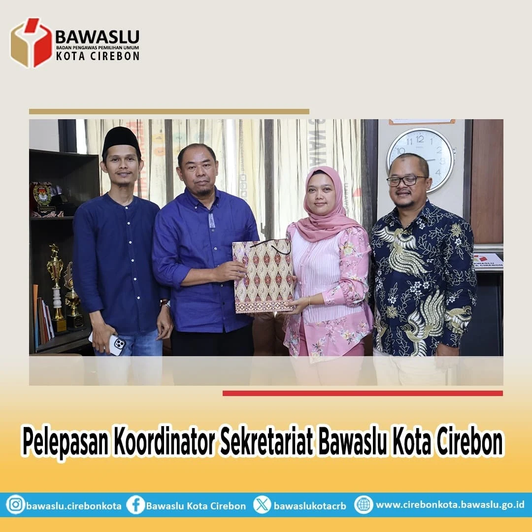 Bawaslu Kota Cirebon Lepas Koordinator Sekretariat yang Memasuki Purna Tugas