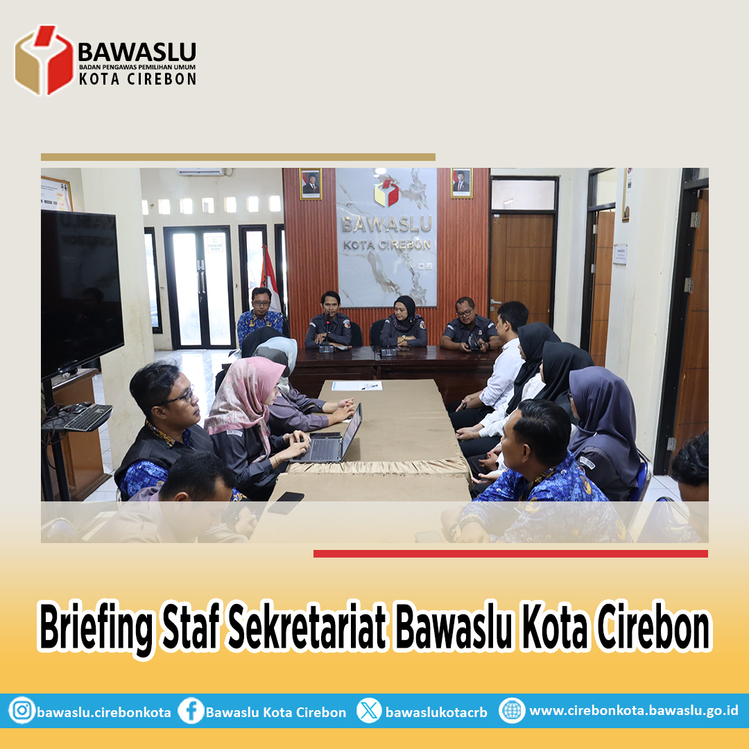 Ketua dan Anggota Bawaslu Kota Cirebon Pimpin Briefing Staf dan Penandatanganan Pakta Integritas CPNS