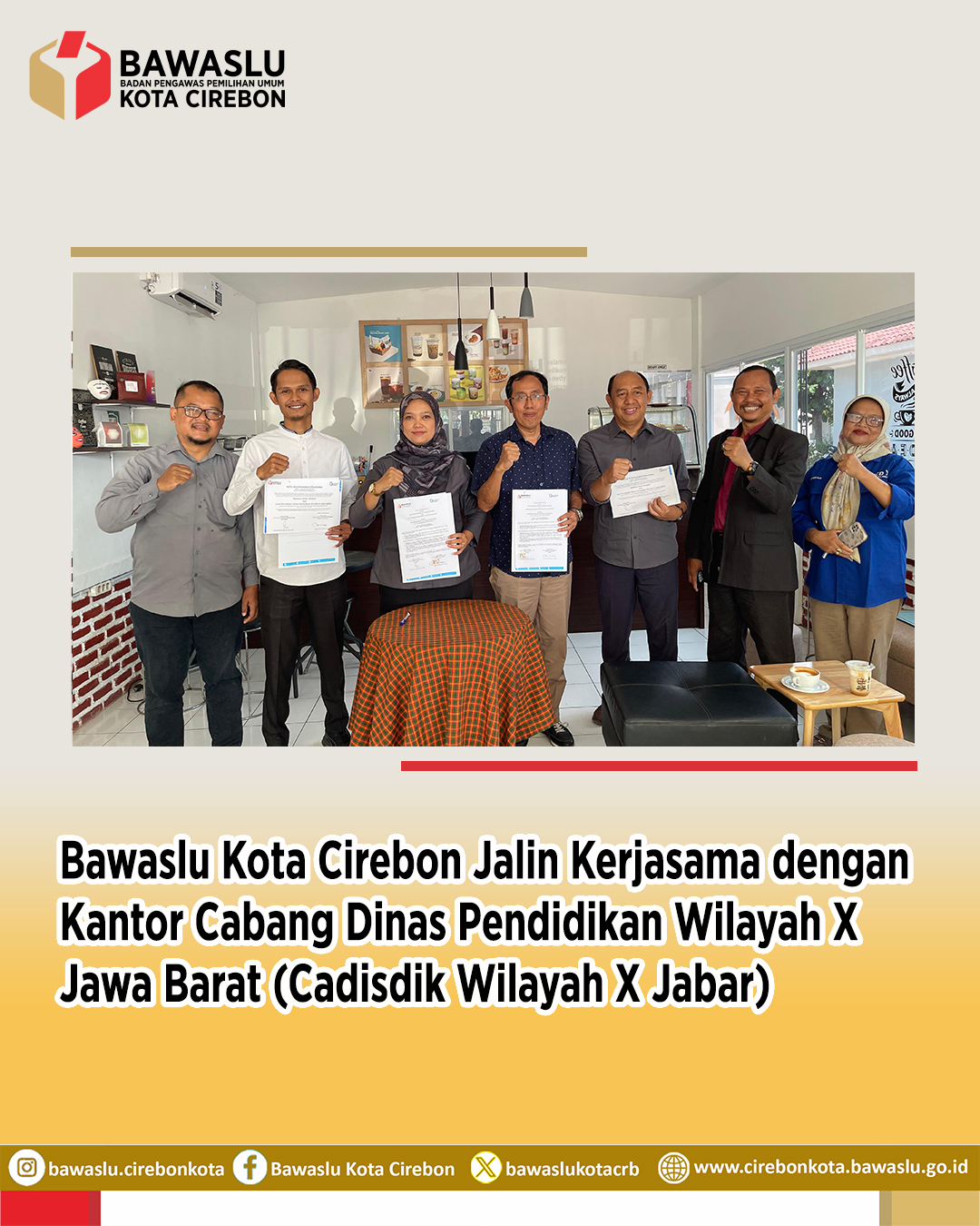 Bawaslu Kota Cirebon dan KCD Pendidikan Wilayah X Jawa Barat Jalin MoU untuk Pendidikan Demokrasi Pelajar