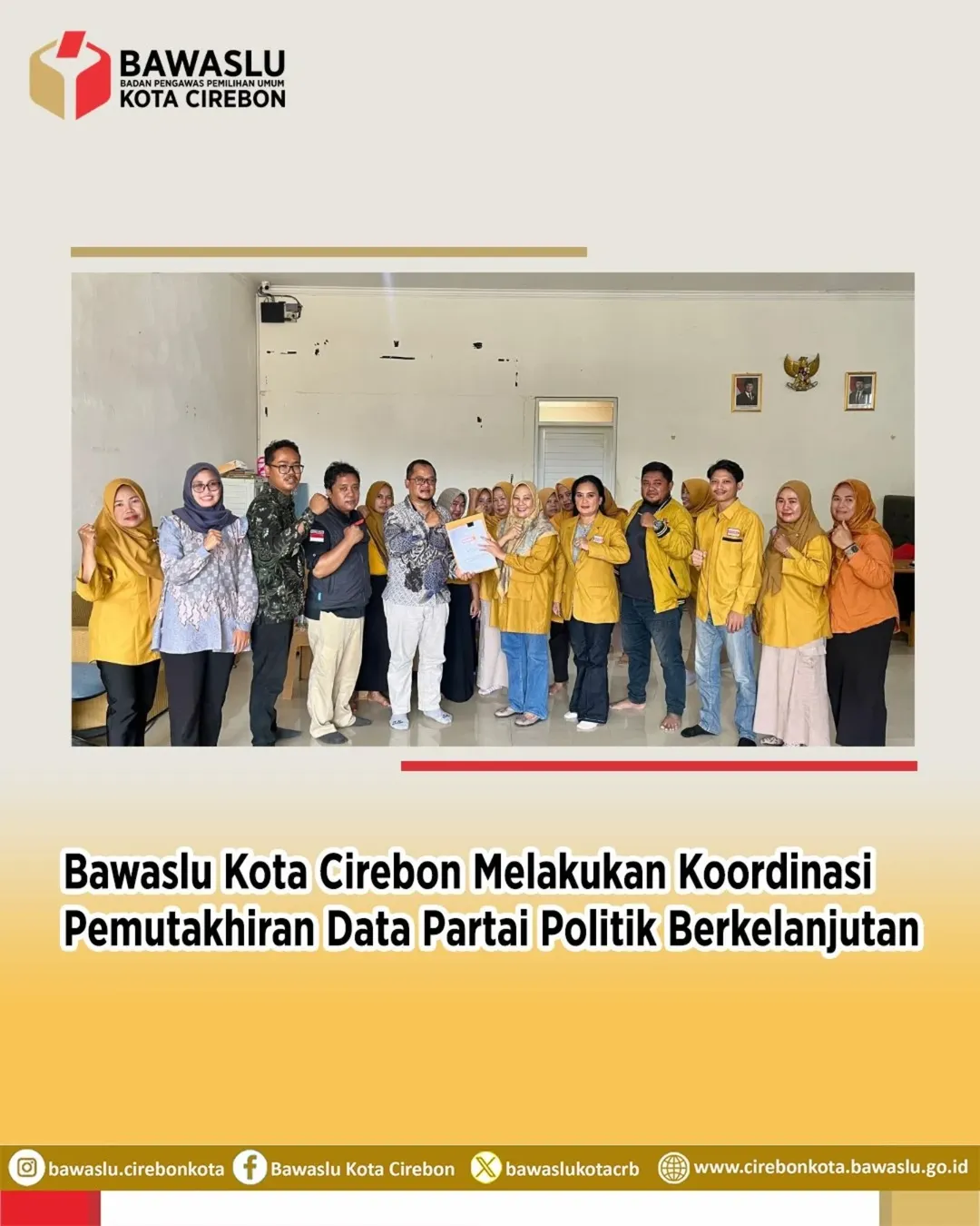 Bawaslu Kota Cirebon Lakukan Koordinasi dengan Partai Hanura untuk Pemutakhiran Data Parpol