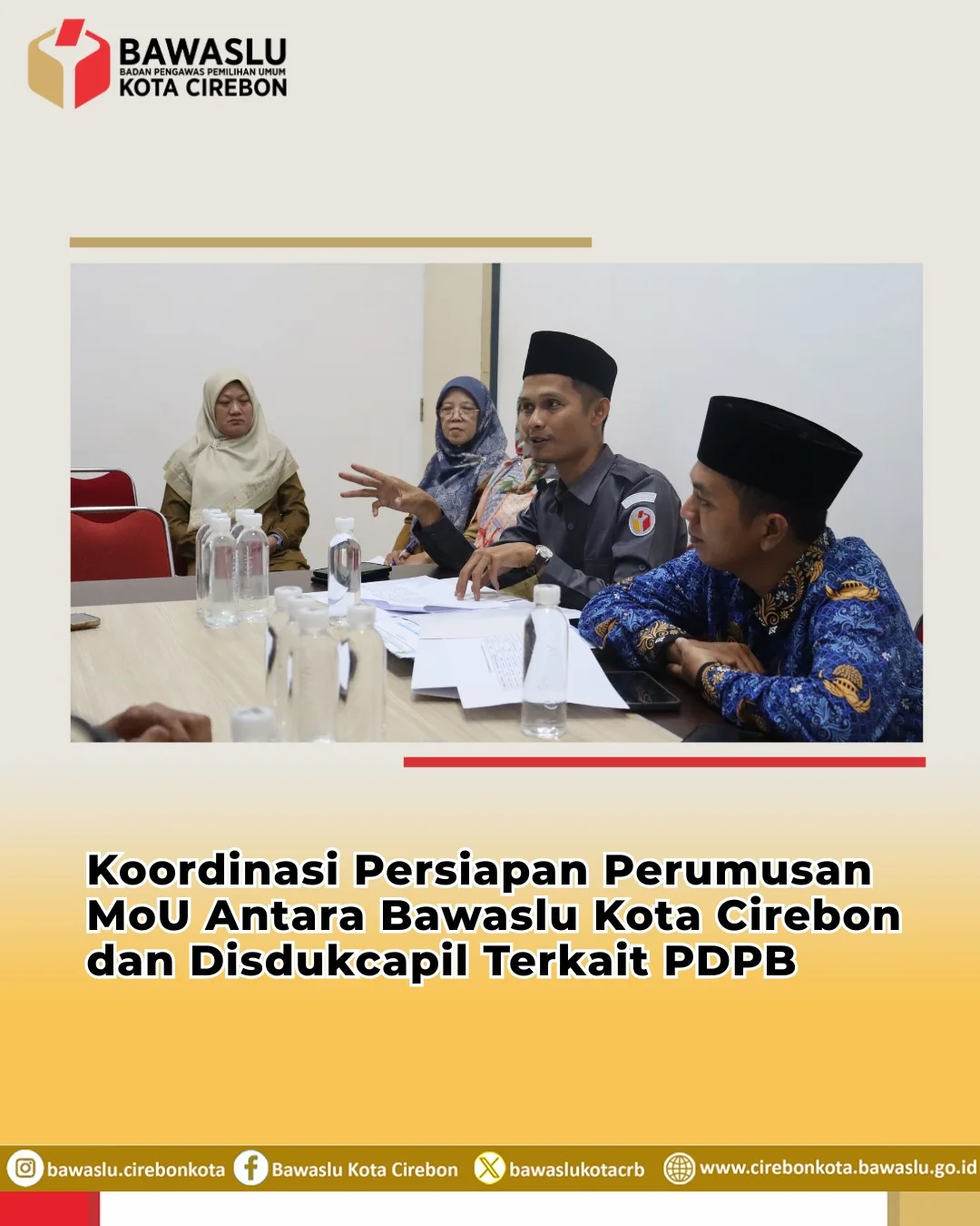 Bawaslu Kota Cirebon Jalin Kerja Sama dengan Disdukcapil untuk Pemutakhiran Data Pemilih