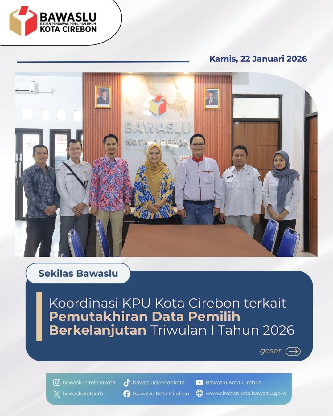 Koordinasi Pemutakhiran Data Pemilih Berkelanjutan (PDPB) Triwulan I Tahun 2026