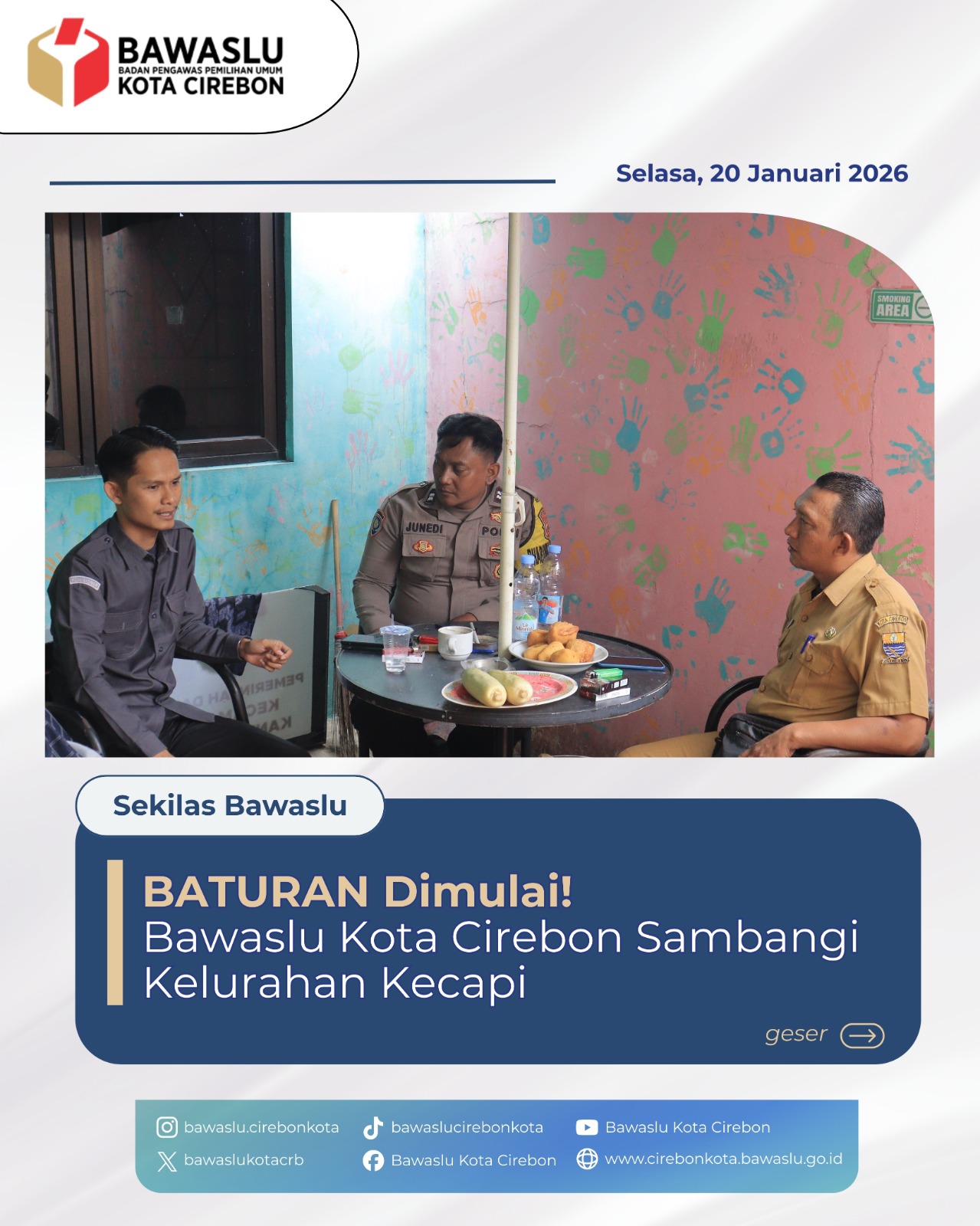 BATURAN Dimulai! Bawaslu Kota Cirebon Sambangi Kelurahan Kecapi