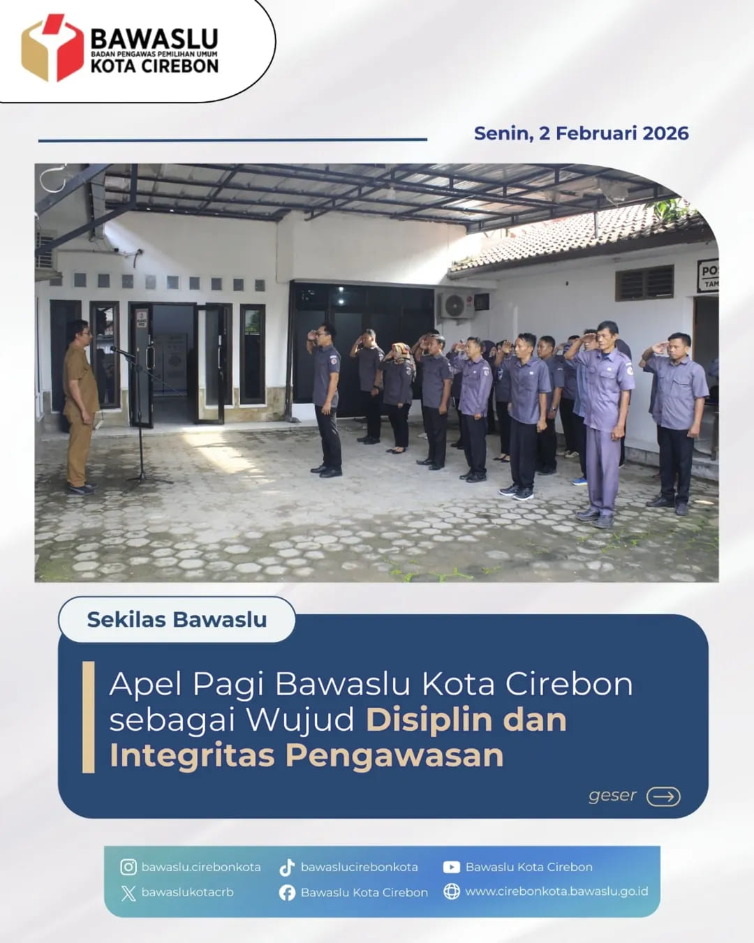 Apel Pagi Bawaslu Kota Cirebon sebagai Wujud Disiplin dan Integritas Pengawasan