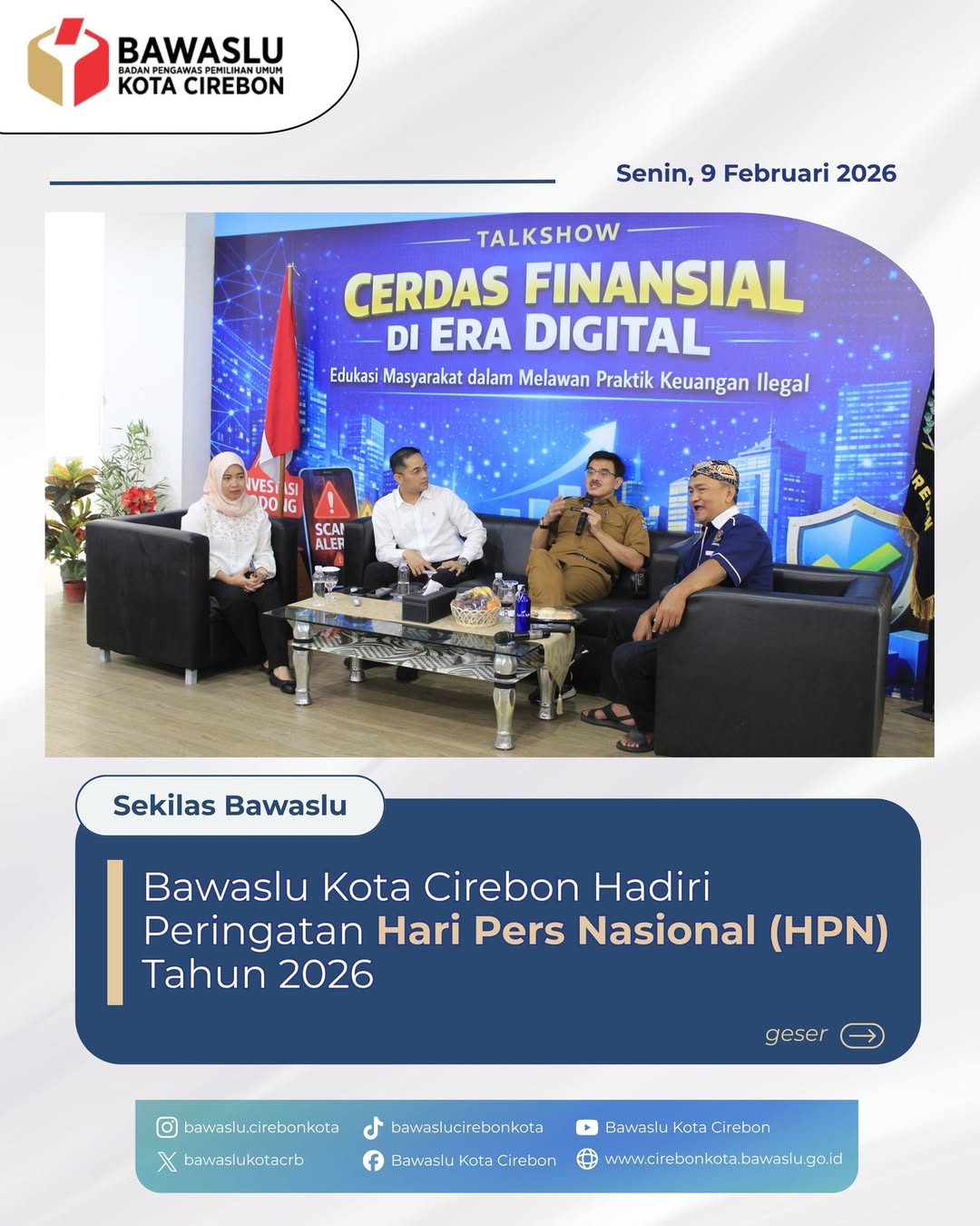 Bawaslu Kota Cirebon Hadiri Peringatan HPN 2026, Wujudkan Kepedulian Melalui Donor Darah