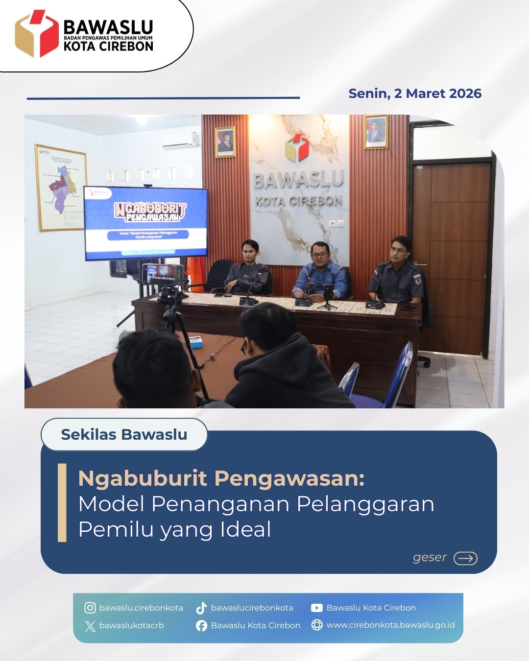 Bawaslu Kota Cirebon Gelar Ngabuburit Pengawasan Bahas Model Penanganan Pelanggaran Pemilu yang Ideal