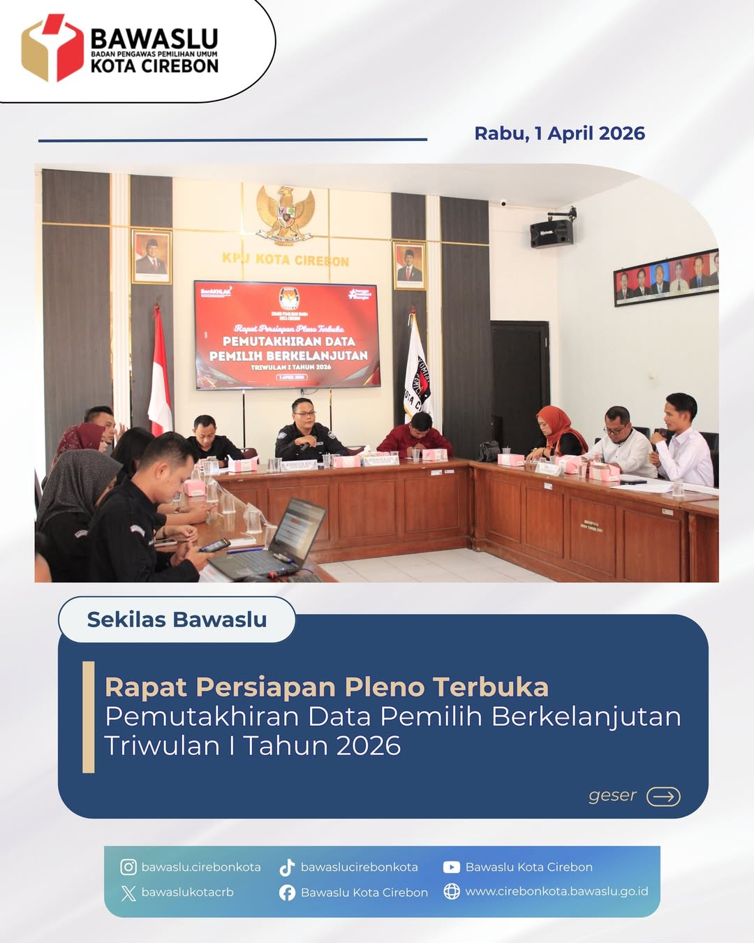 Bawaslu Kota Cirebon Matangkan Data Pemilih, Siap Wujudkan Pemilu Jujur dan Akurat