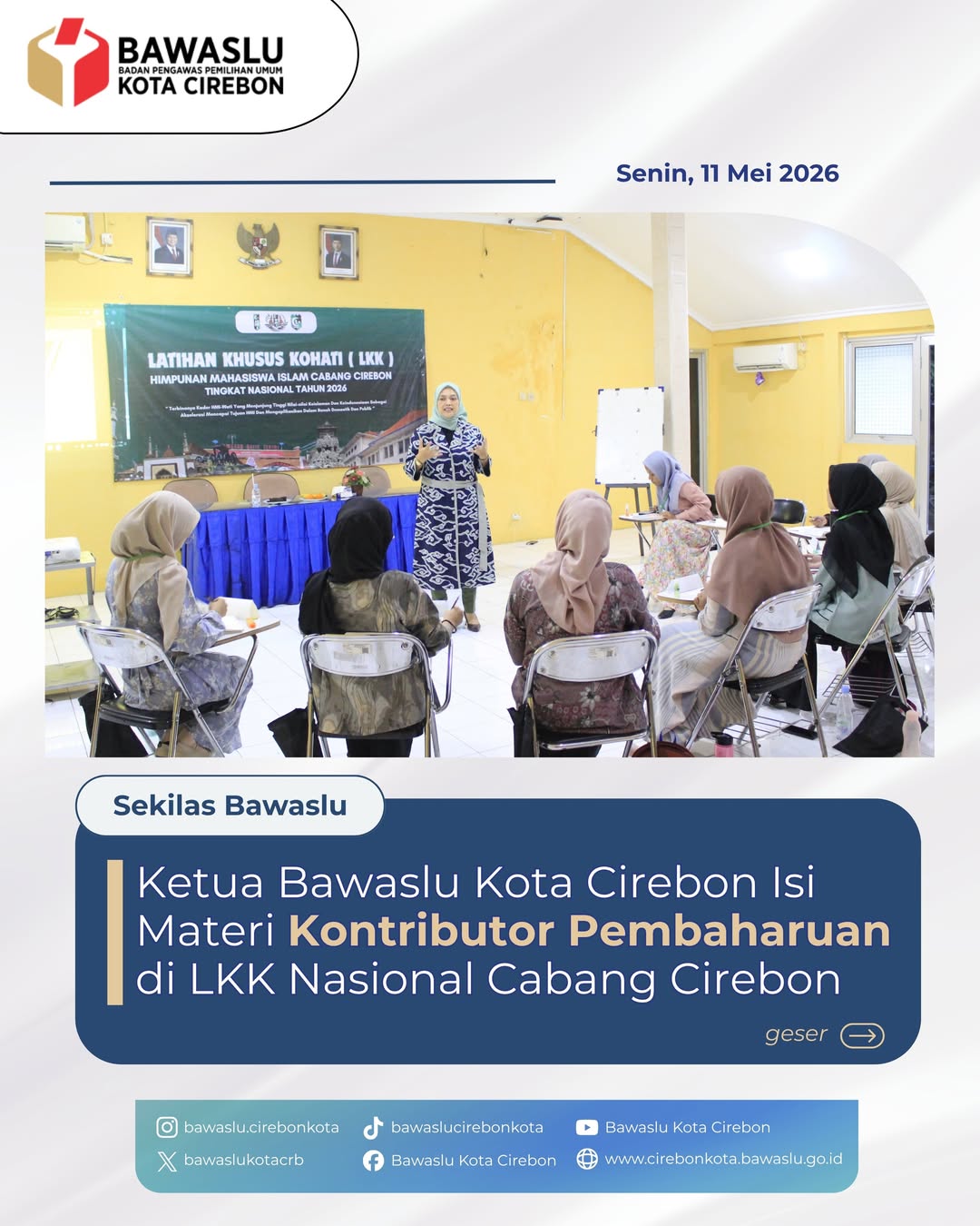 Ketua Bawaslu Kota Cirebon Dorong Kader Kohati Jadi Agen Pembaharu di Tengah Dinamika Politik dan Sosial