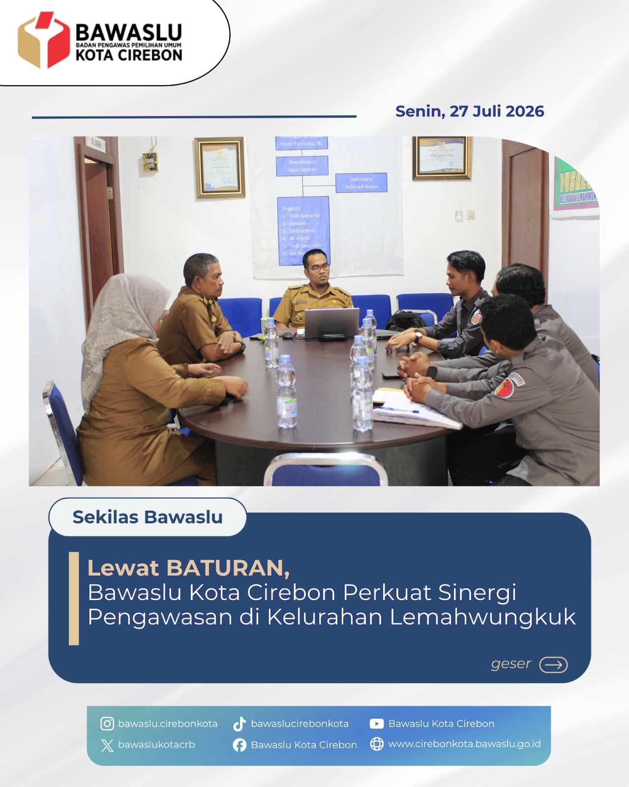 Perkuat Pencegahan dan Partisipasi Masyarakat, Bawaslu Kota Cirebon Gelar Program BATURAN di Kelurahan Lemahwungkuk