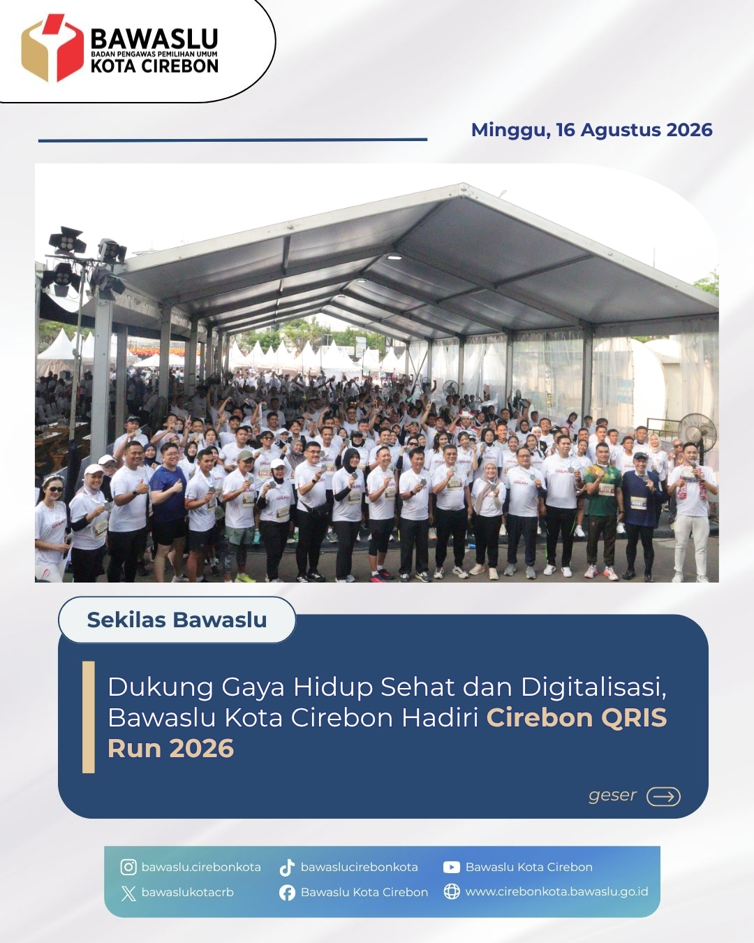 Bawaslu Kota Cirebon Turut Ramaikan Cirebon QRIS Run 2026