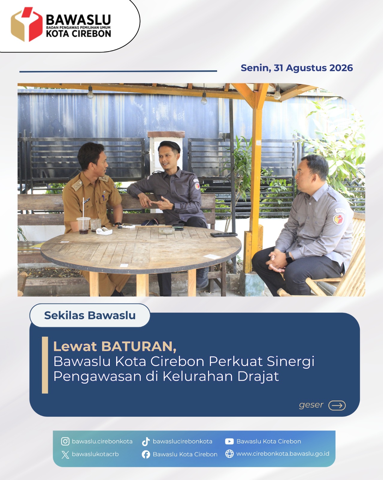 Bawaslu Kota Cirebon Sambangi Kelurahan Drajat Lewat Program BATURAN demi Optimalkan PDPB 2026