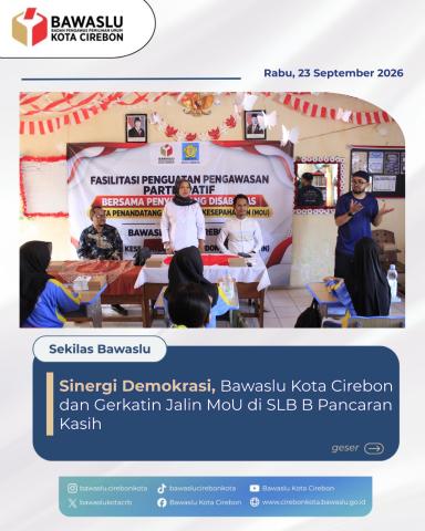 Wujudkan Pemilu Inklusif, Bawaslu Kota Cirebon Gandeng Gerkatin dan Gelar Edukasi Demokrasi bagi Penyandang Disabilitas