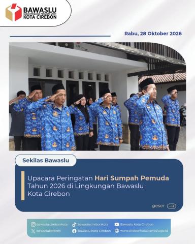 Teladani Semangat Perjuangan, Bawaslu Kota Cirebon Peringati Hari Sumpah Pemuda