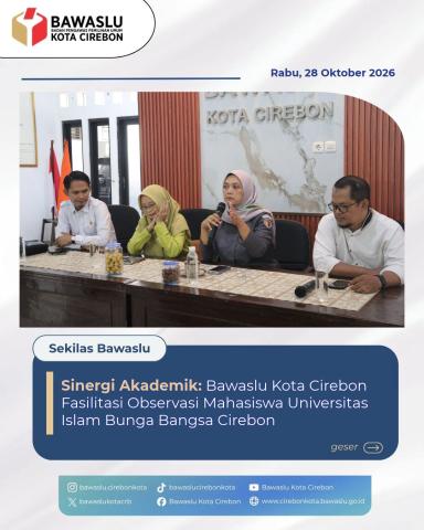 Terima Kunjungan Mahasiswa UI BBC, Bawaslu Kota Cirebon Dorong Pengawasan Partisipatif Generasi Muda