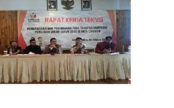 RAPAT KERJA TEKNIS PENGAWASAN DAN PENINDAKAN PADA TAHAPAN KAMPANYE PEMILIHAN UMUM TAHUN 2019 DI KOTA CIREBON