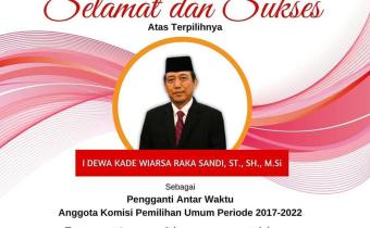 SELAMAT DAN SUKSES ATAS TERPILIHNYA PAW ANGGOTA KPU