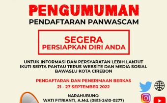 Pengumuman Calon Anggota Panwascam Pemilu Serentak Tahun 2024