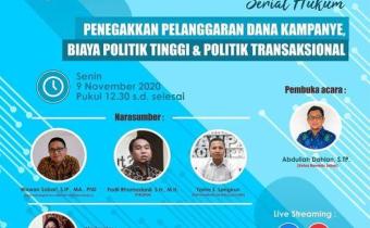 PENEGAKKAN PELANGGARAN DANA KAMPANYE, BIAYA POLITIK TINGGI DAN POLITIK TRANSAKSIONAL