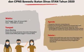 ZOOM MEETING BAGI SAHABAT BAWASLU YANG LOLOS CPNS 2019 DAN CPNS BAWASLU IKATAN STAN TAHUN 2020