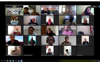 VIDEO CONFERENCE DENGAN KEPALA SEKRETARIAT BAWASLU JAWA BARAT DAN KOORDINATOR SEKRETARIAT SEJAWA BARAT