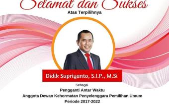 SELAMAT DAN SUKSES ATAS TERPILIHNYA ANGGOTA DKPP