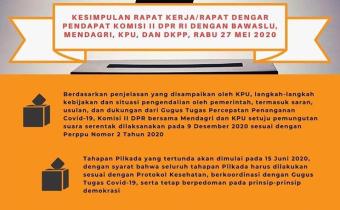 KESIMPULAN RAPAT KERJA/RAPAT DENGAR PENDAPAT KOMISI II DPR RI DENGAN BAWASLU, MENDAGRI, KPU DAN DKPP