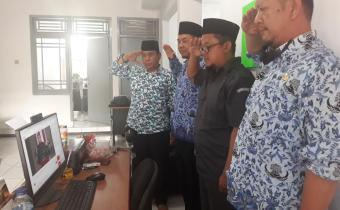 BAWASLU KOTA CIREBON MENGIKUTI UPACARA VIRTUAL PERINGATAN HUT RI KE 75