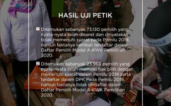 UJI PETIK DAFTAR PEMILIH PEMILIHAN SERENTAK 2020